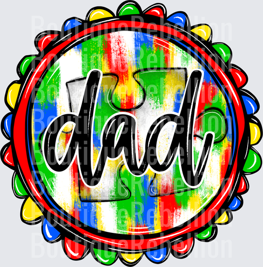 Dad Autism Single DTF Transfer