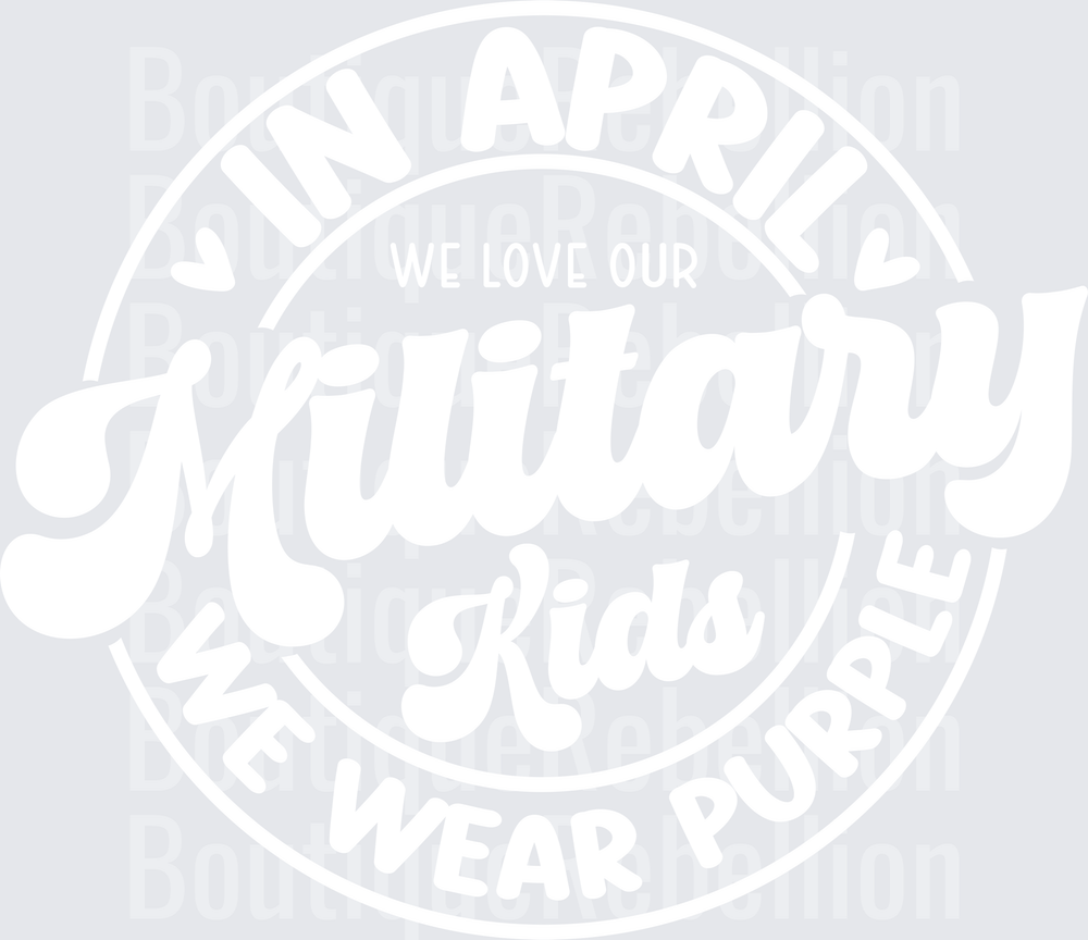 In April We Wear Purple White Circle