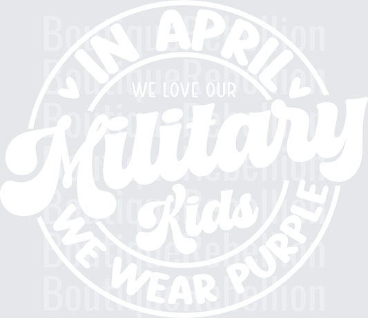 In April We Wear Purple White Circle