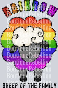 Rainbow Sheep Single DTF Transfer