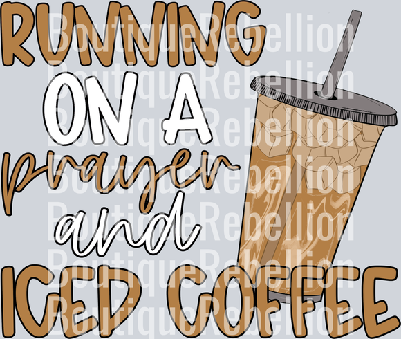 prayer and iced coffee Single DTF Transfer
