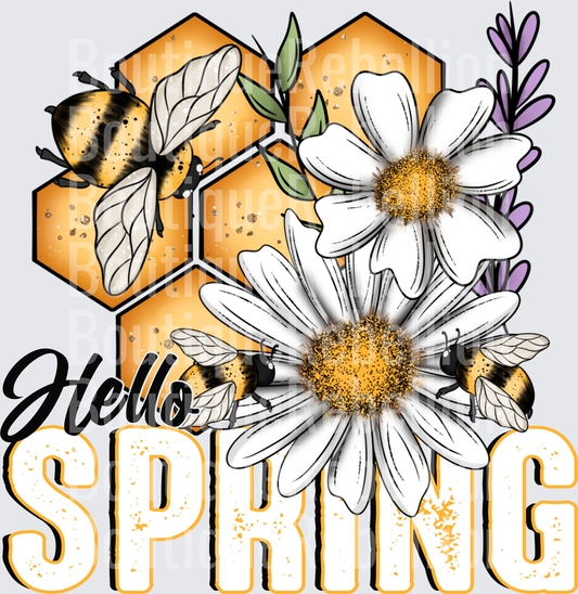 Hello spring Single DTF Transfer