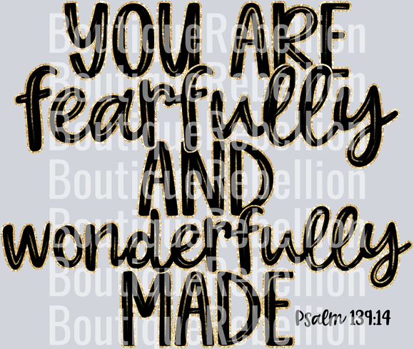 Fearfully Wonderfully Made Faux Glitter Single DTF Transfer