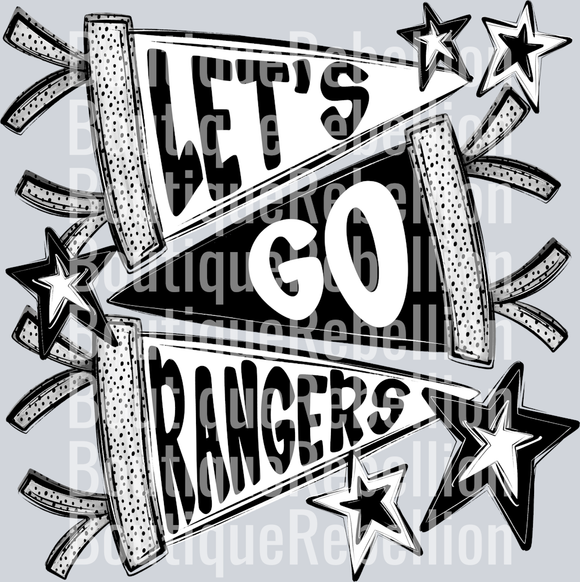 Let's Go Rangers Single DTF Transfer