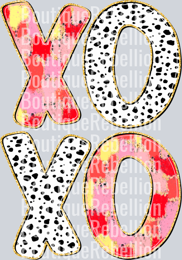 xoxo Dalmatian brush strokes single DTF Transfer