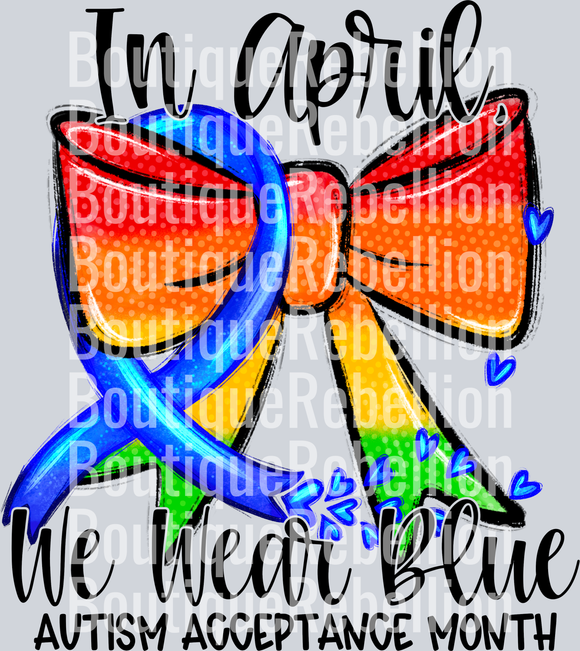 Autism Acceptance Black Text Single DTF Transfer