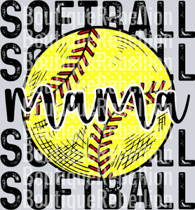 Softball Mama 9 Single DTF Image