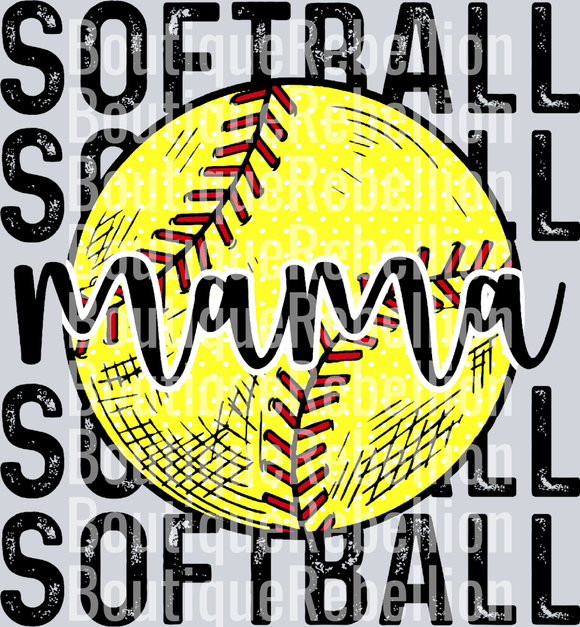 Softball Mama 9 Single DTF Image