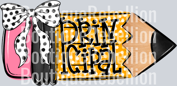 School Pencil Doodle Principal Single DTF Transfer