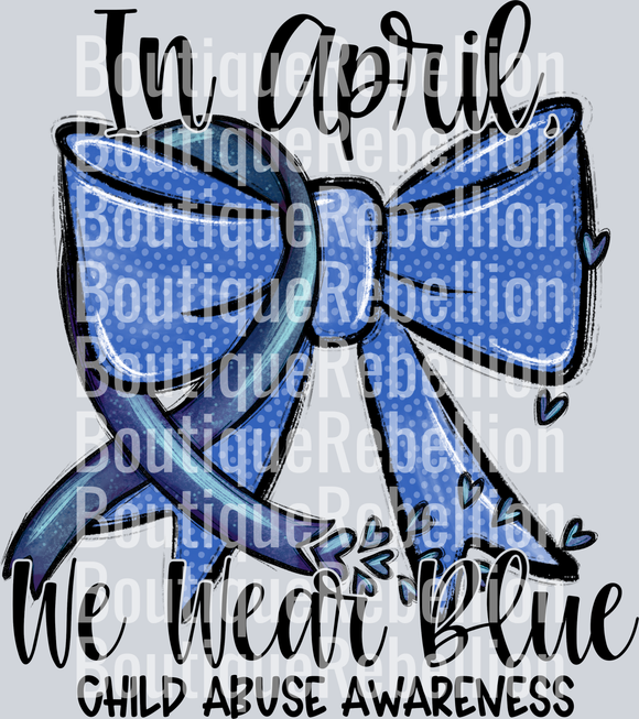 Child Abuse Awareness Black Text Single DTF Transfer