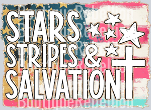 Stars Stripes And Salvation Flag Single DTF Transfer