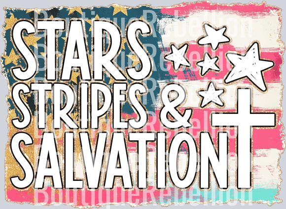Stars Stripes And Salvation Flag Single DTF Transfer