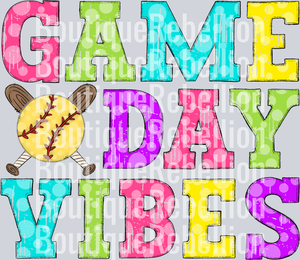 Game Day Vibes Softball Single DTF Image