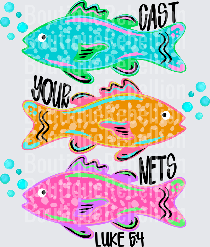 Cast Your Nets Single DTF Transfer