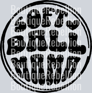 Softball Mama Black Text Single DTF Image