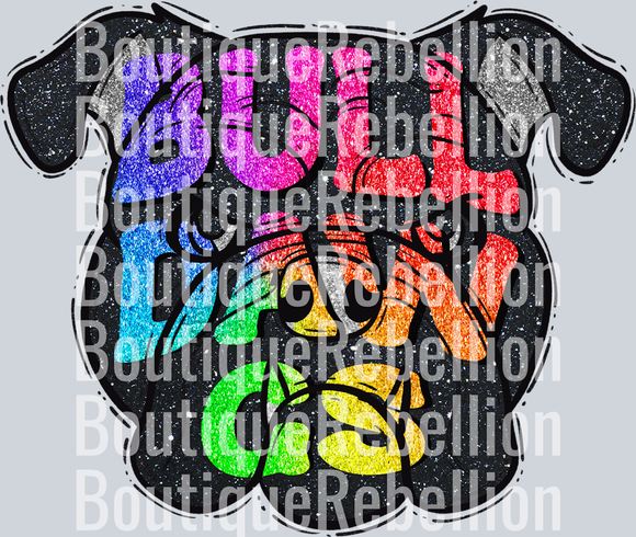 Bulldawgs Mascot Rainbow Single DTF Transfer