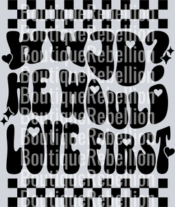 WWJD black text checkered single DTF Transfer