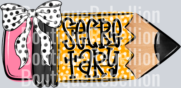 School Pencil Doodle Secretary Single DTF Transfer