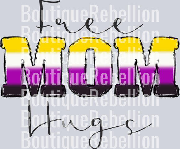 Free Mom Hugs Non Binary Single DTF Transfer