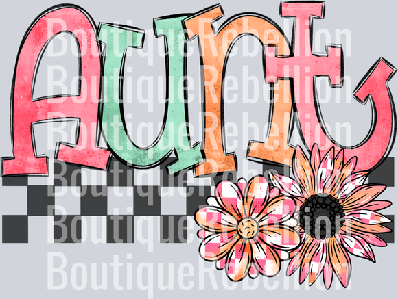 Spring Floral Aunt Single DTF Transfer