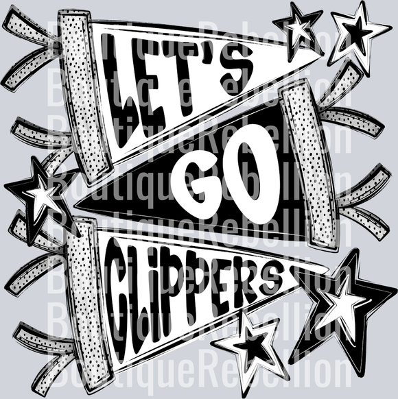 Let's Go Clippers Single DTF Transfer