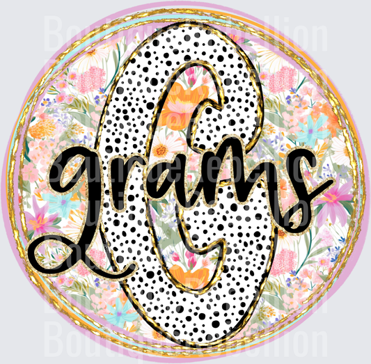 Grams Polka dot and Brushstroke Single DTF Transfer