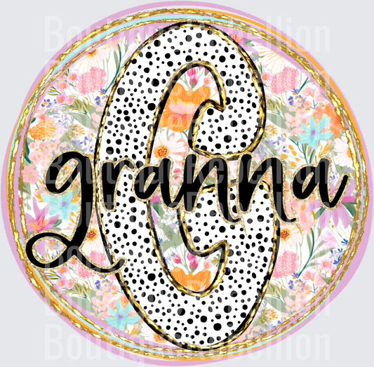 Granna Polka dot and Brushstroke Single DTF Transfer