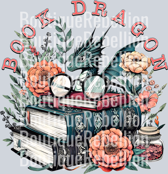 Book Dragon Single DTF Transfer