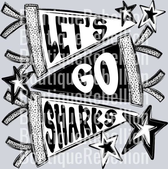 Let's Go Sharks Single DTF Transfer