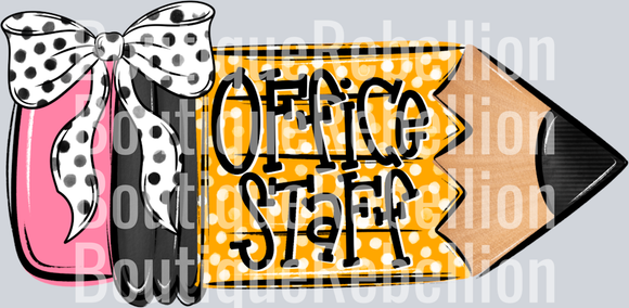 School Pencil Doodle Office Staff Single DTF Transfer