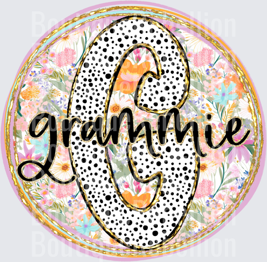 Grammie Polka dot and Brushstroke Single DTF Transfer