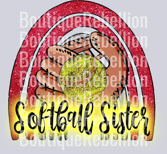 Softball Sister (2) Single DTF Image