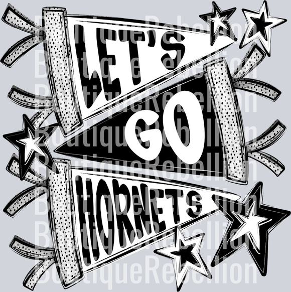 Let's Go Hornets Single DTF Transfer