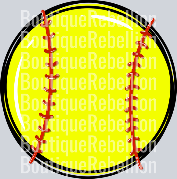 Softball Image Single DTF Image
