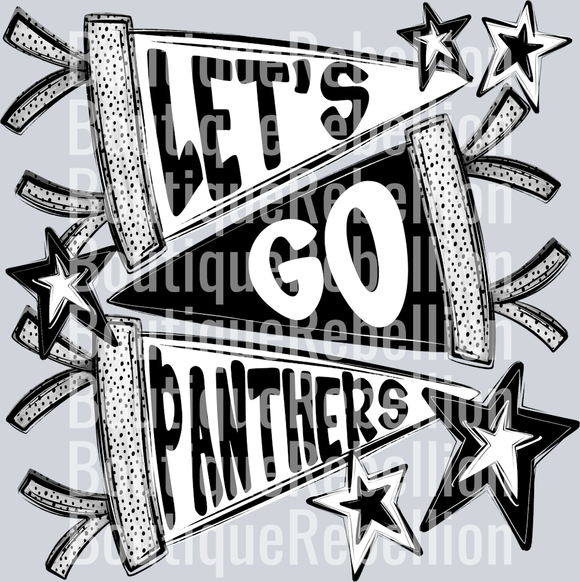 Let's Go Panthers Single DTF Transfer