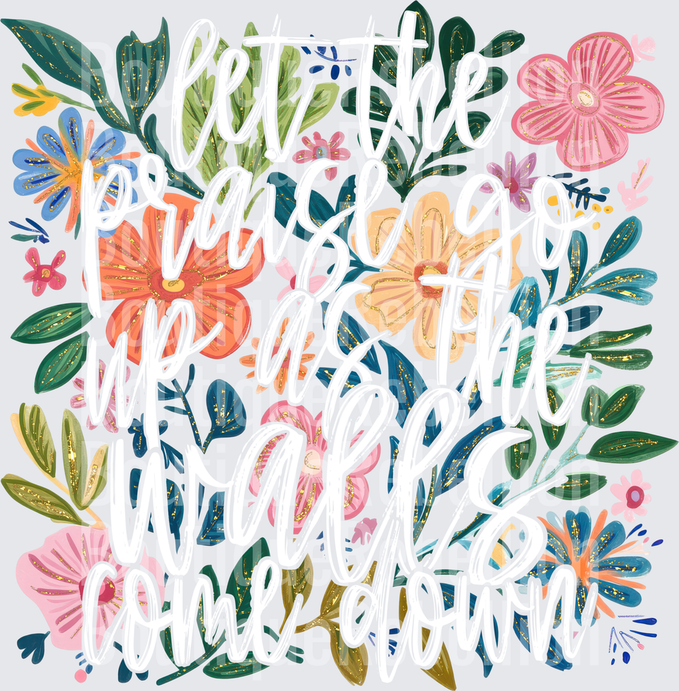 Colorful Hand-Drawn Wildflower Garden Botanical Pattern Single DTF Transfer