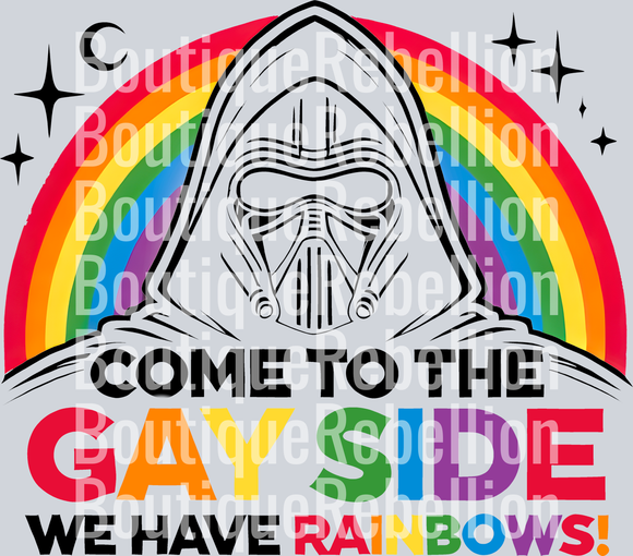Gay Side Black Text  Single DTF Transfer