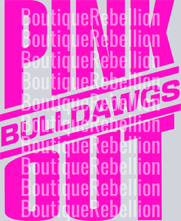 Bulldawgs-Pink Out Single DTF Transfer