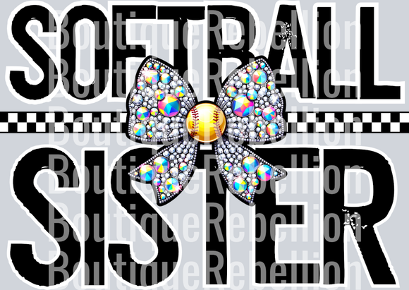 Softball Sister 2 Single DTF Image