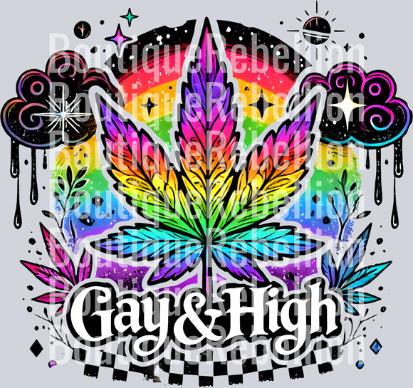 Clouds Gay & High Single DTF Transfer