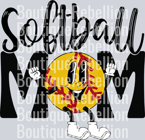 Softball Mom Retro Single DTF Image