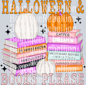 Halloween & Books Please Single DTF Transfer