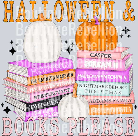 Halloween & Books Please Single DTF Transfer
