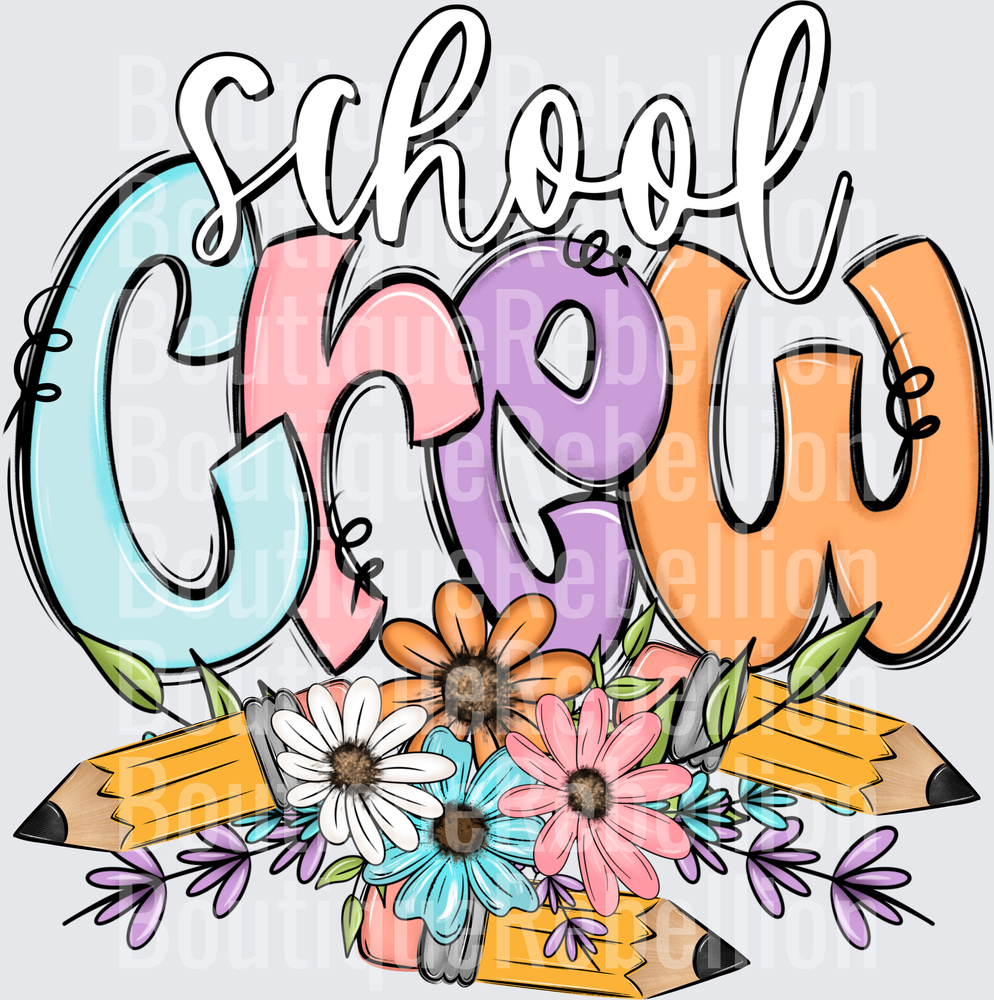School Crew Single DTF Transfer
