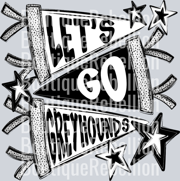 Let's Go Greyhounds Single DTF Transfer