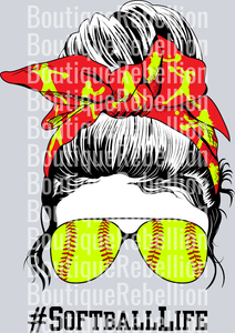 Softball Life (2) Single DTF Image