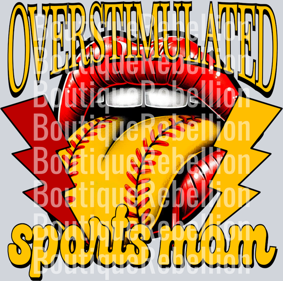 Softball Sports Mom Single DTF Image