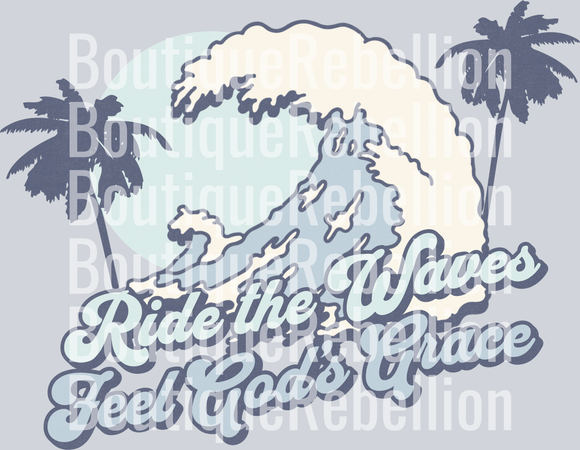 ride the waves Single DTF Transfer