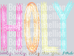 holy holy holy faux glitter Single DTF Transfer