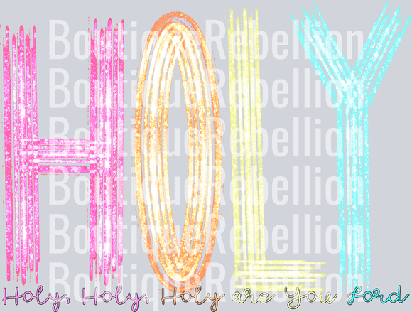 holy holy holy faux glitter Single DTF Transfer